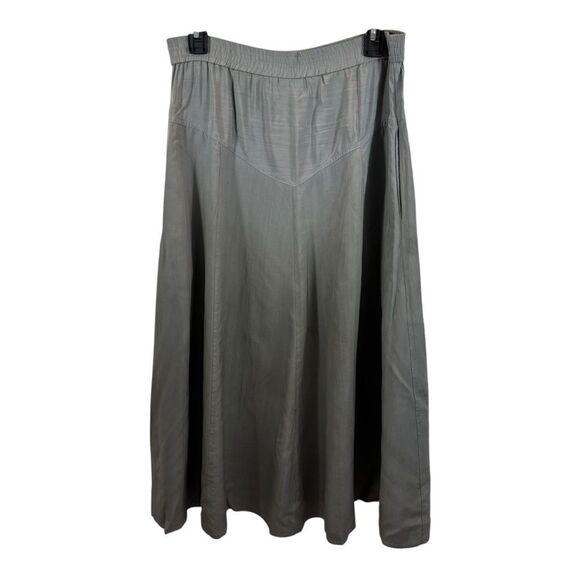 Vintage Ladies Easy Silk Grey 100% Silk Midi Skirt Size Small - Picture 3 of 12